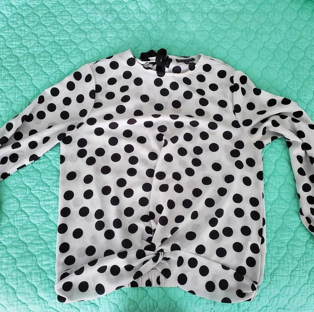 Black and White Polka Dot Top